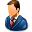 Hot Business Man Blue Icon 32x32 png